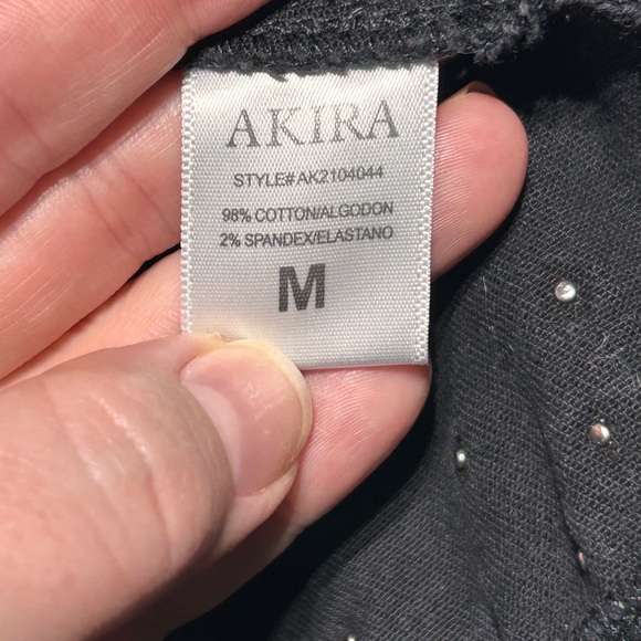 AKIRA Black Bomber Jacket with Gold Studs - Picture 7 of 11